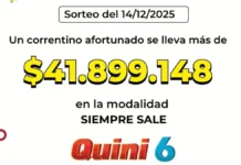Un correntino ganó mas de $41 millones en la modalidad “Siempre Sale” del Quini 6