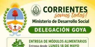 ENTREGA DE MÓDULOS ALIMENTARIOS DEL MINISTERIO DE DESARROLLO SOCIAL, DELEGACIÓN GOYA