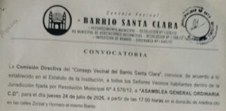 CONVOCATORIA BARRIO SANTA CLARA