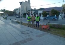 TAREAS DE LIMPIEZA Y MANTENIMIENTO EN LA NUEVA Y MODERNA COSTANERA DE GOYA