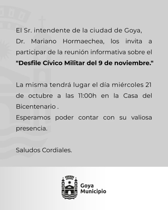 Invitacion reunion inforamtiva desfile 9 de noviembre Flyr (1)